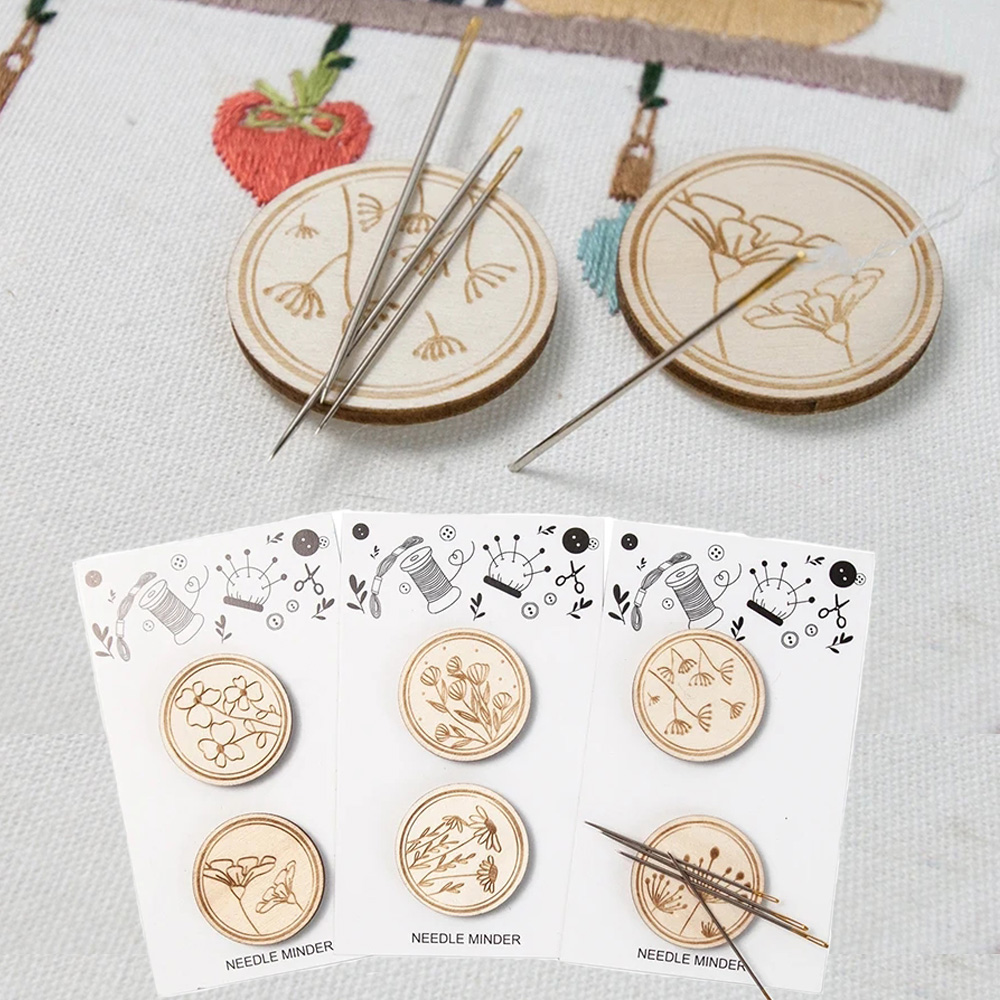 Needle Minder Magnet - 2Pcs Cross Stitch Wood Needle Minder