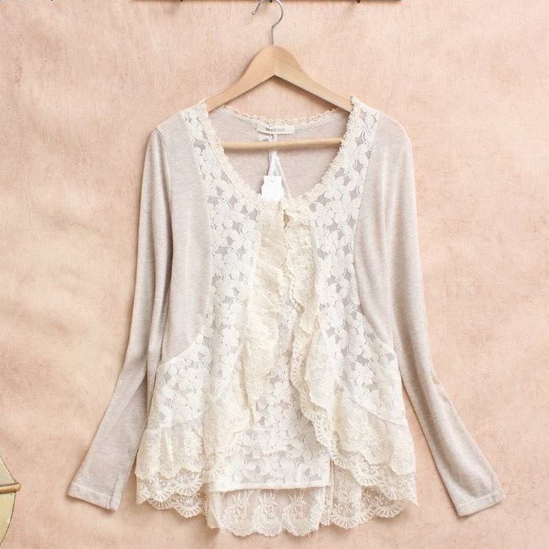Embroidery Jersey - Spring Mori Girl Sweet Shirt Women