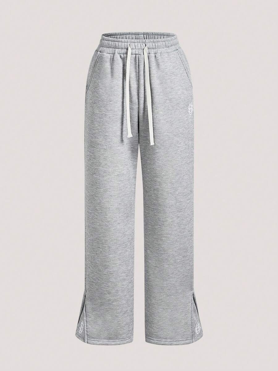 Embroidery Jersey - Men's Casual Sports Pants With Zipper