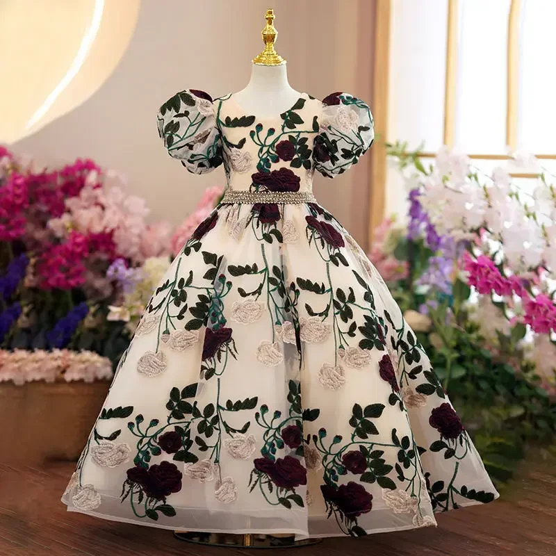 Embroidery Web - Teenagers Girls Elegant Luxury Long Evening