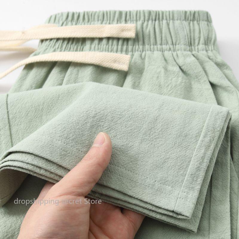 Linen Fabric Natural - Summer Mint Green Pure Cotton and