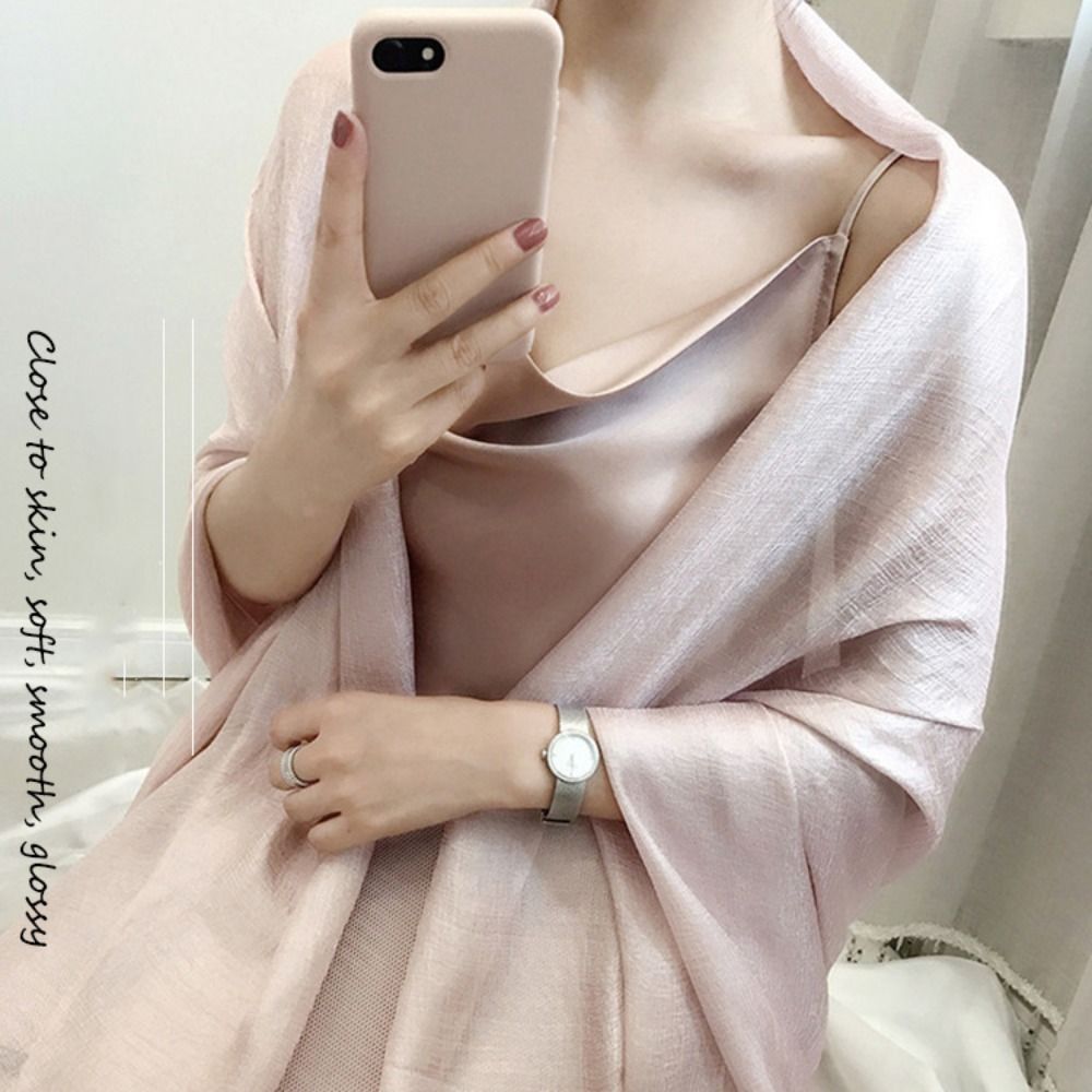 Linen Fabric Natural - Linen Women Plain Scarf Fashion Pure
