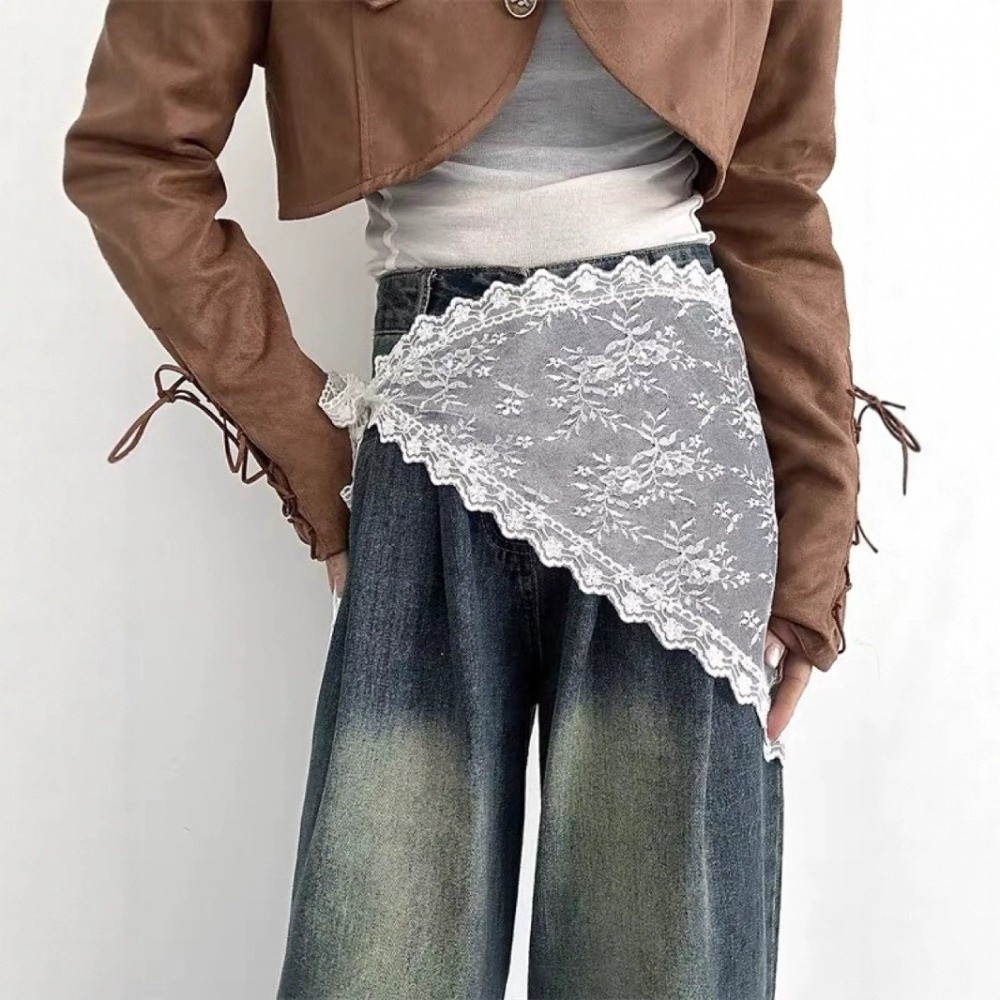 Embroidery Skirt - Harajuku Y2K Triangle Apron Embroidery Korean