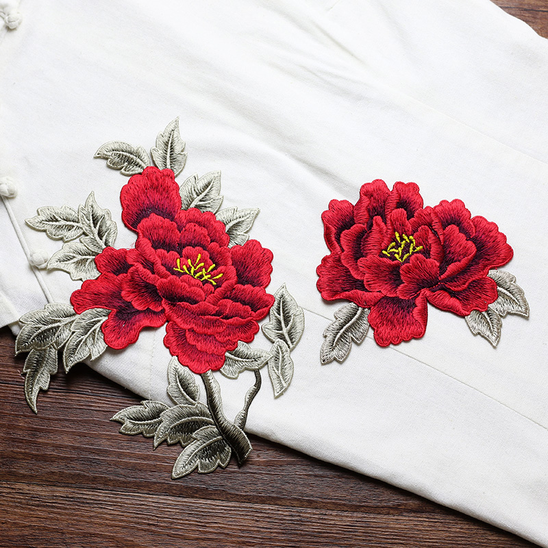 Embroidery Yellow Dress - 1 Pair Red Pink Yellow Embroidery
