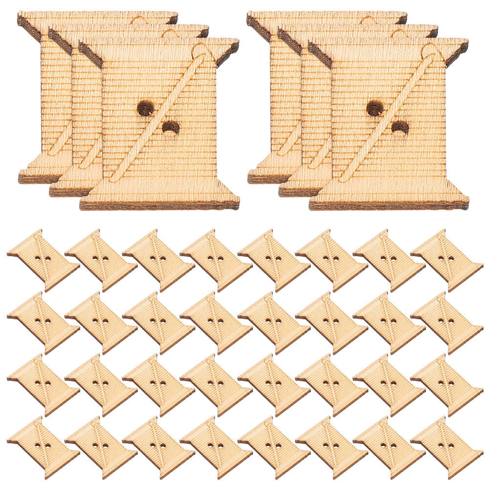 Embroidery Handicraft - 100Pcs Wooden Embroidery Floss Bobbins Thread