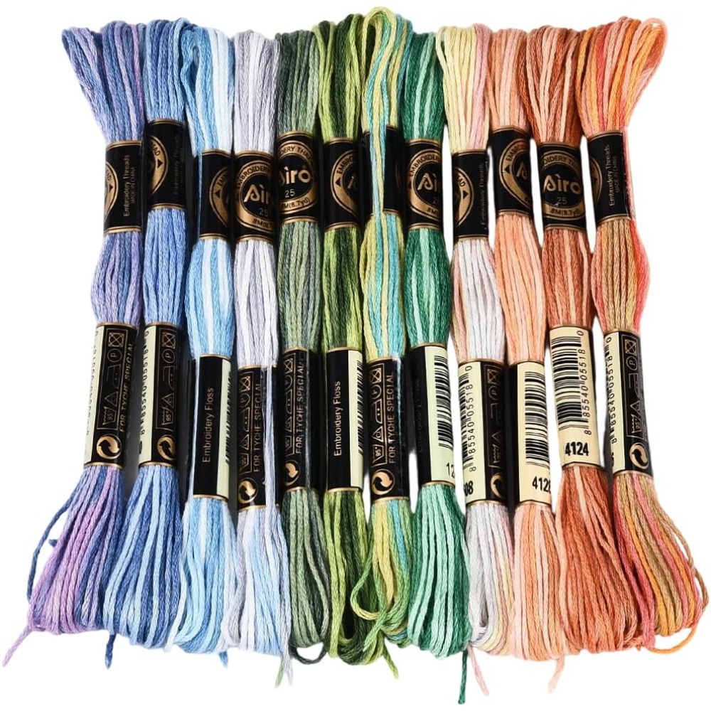 Embroidery Handicraft - 12 Skeins 105 Yards Cross Stitch