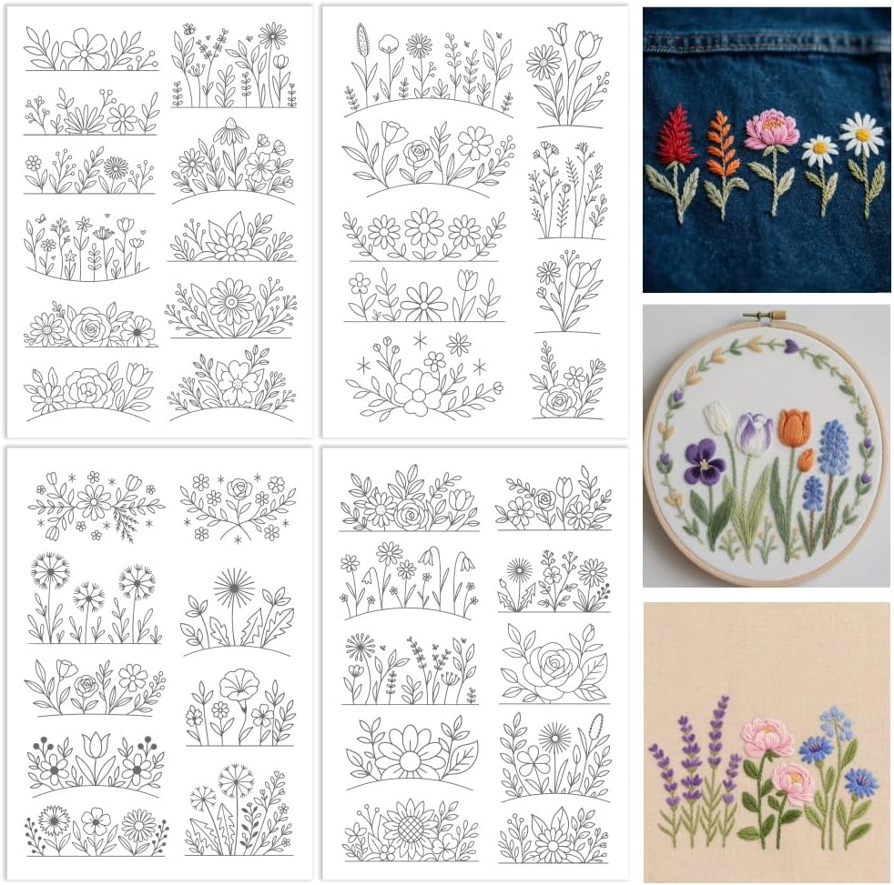Embroidery Web - Flowers Water Soluble Stabilizer for Embroidery