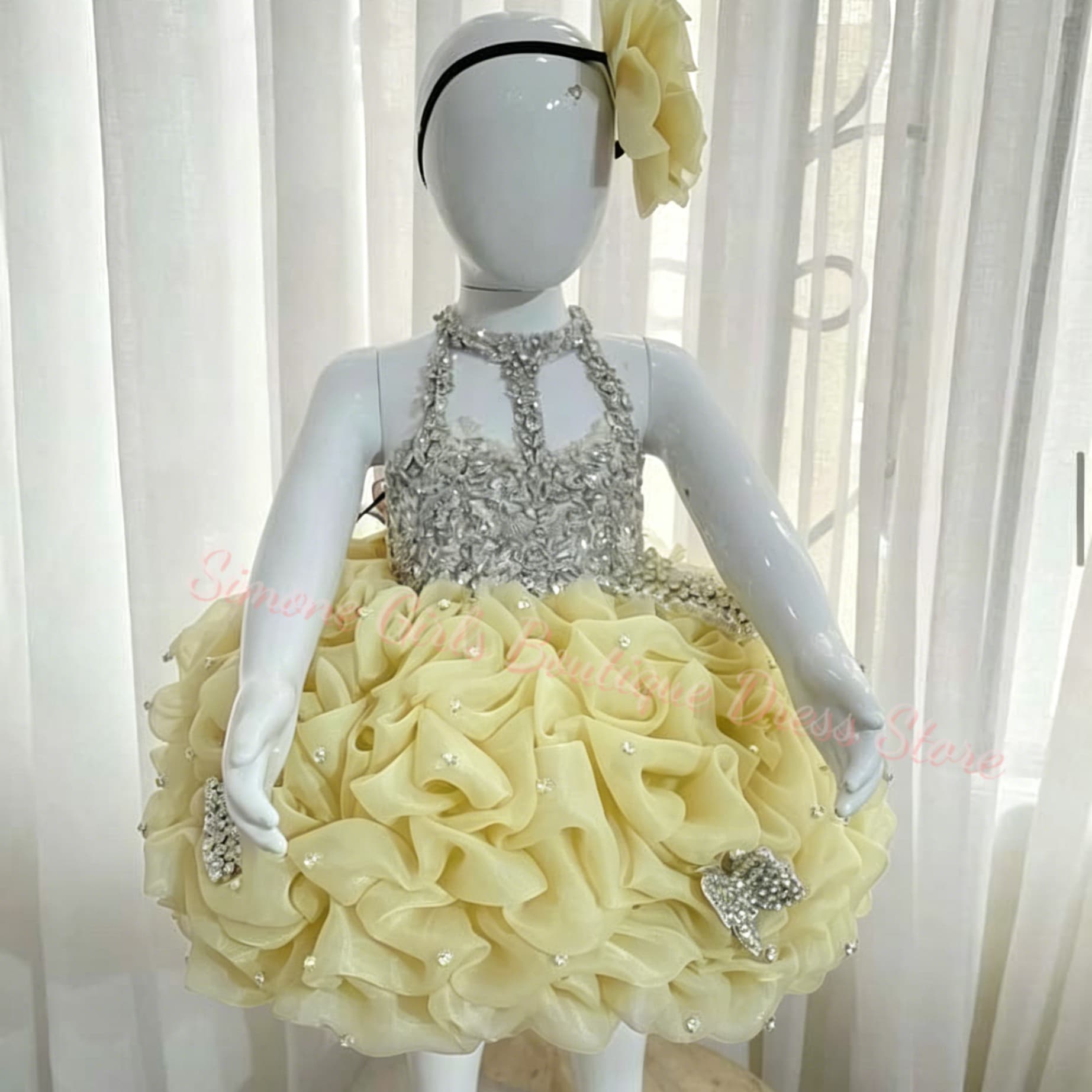 Embroidery Yellow Dress - Yellow Ruffles Flower Girl Dress For