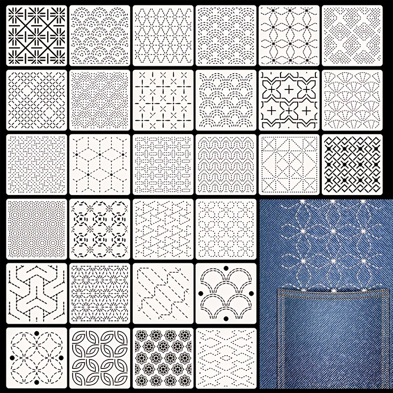Embroidery Pattern - 30Pcs Embroidery Templates DIY Embroidery Patterns