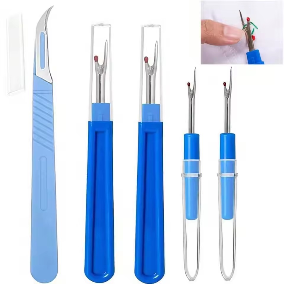 Embroidery Removal Tool - 2/5PCS Sewing Seam Ripper Kit Blue