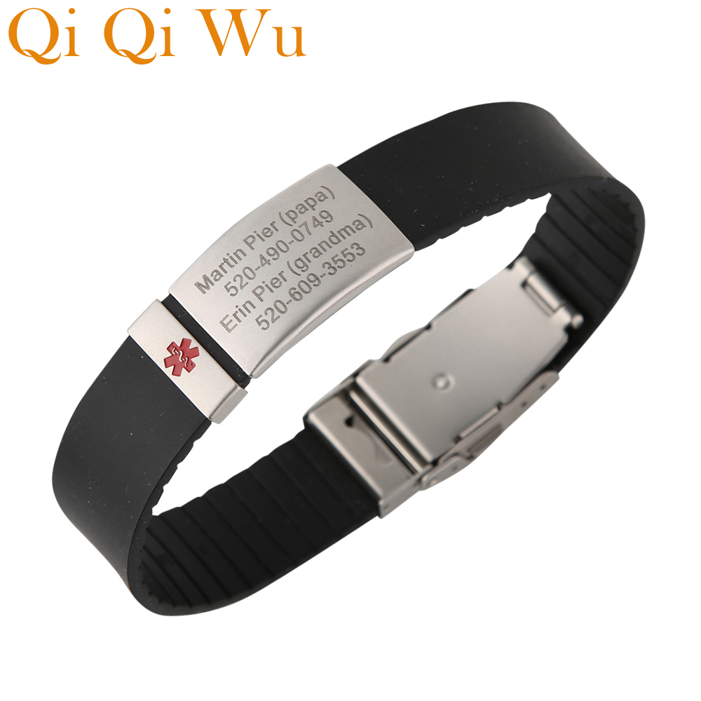 Embroidery Writing - Personalize Engraved Medical Sign Wristband for