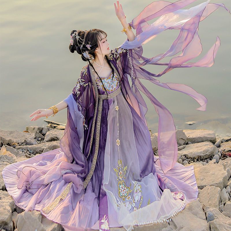 Embroidery Yellow Dress - Chinese Hanfu Dress Women Traditional Embroidery