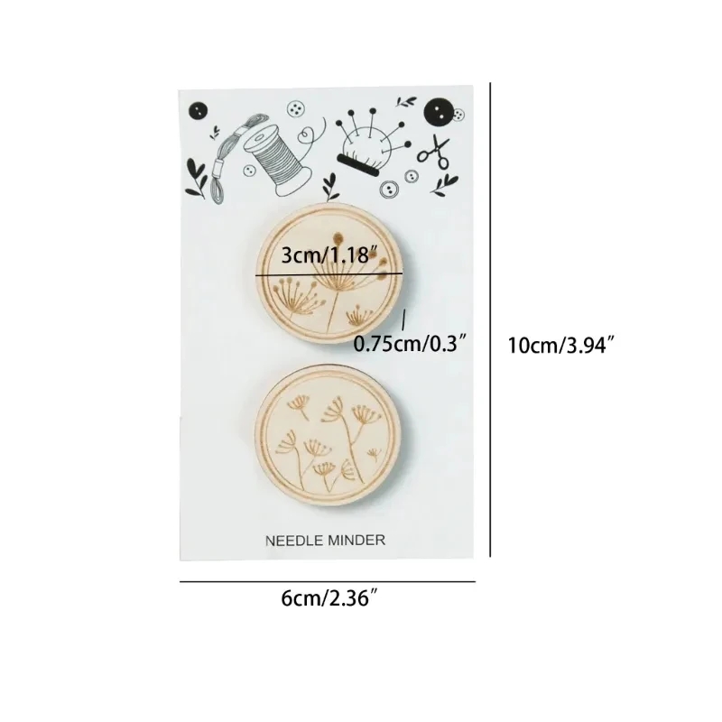 2Pcs Cross Stitch Wood Needle  - огляд і ціна Needle Minder Magnet