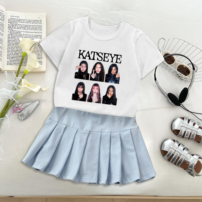 Fashion K POP K-KATSEYE T-shir - огляд і ціна Embroidery Skirt