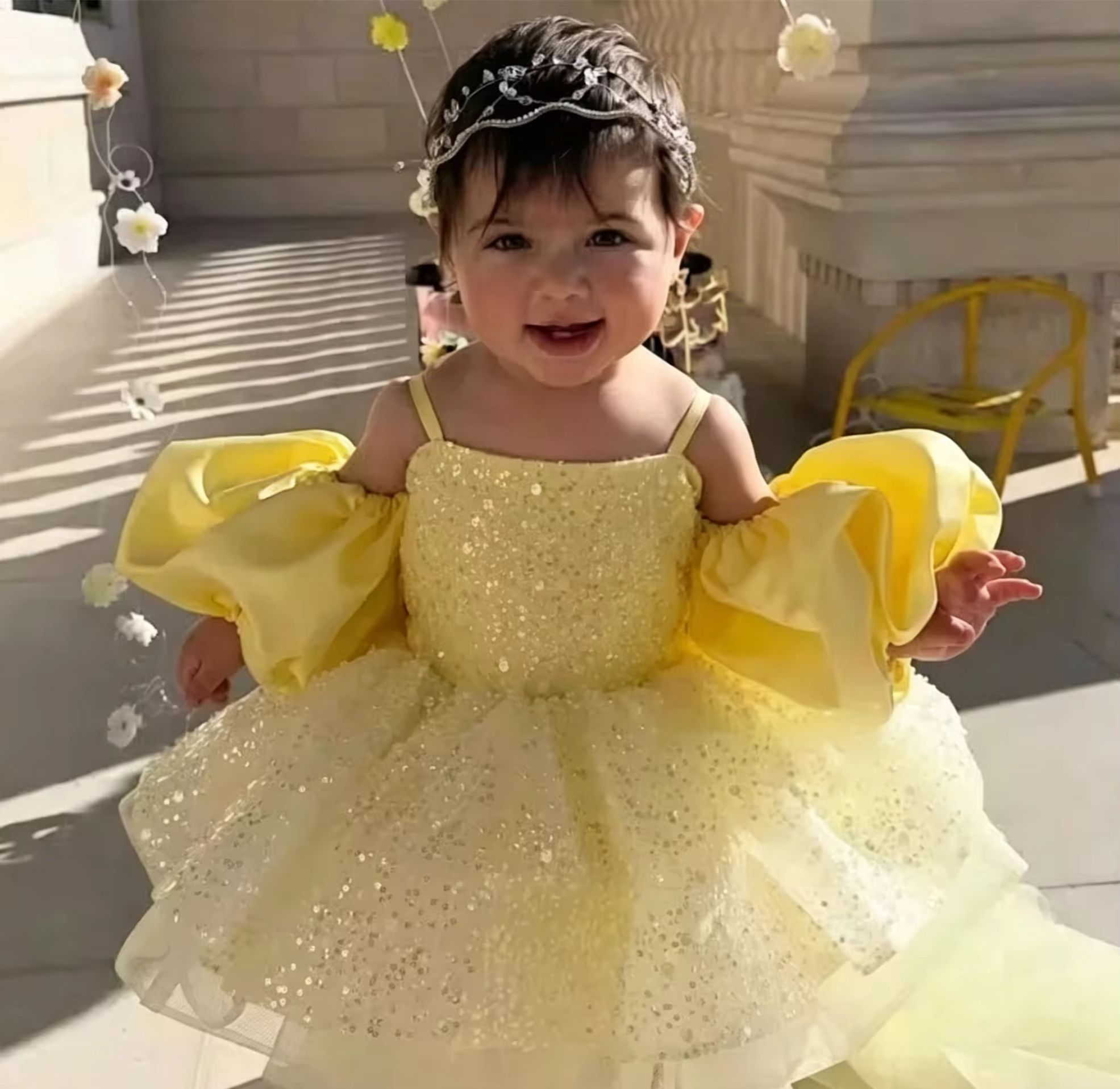 Cute Yellow Flower Girl Dresse - огляд і ціна Embroidery Yellow Dress