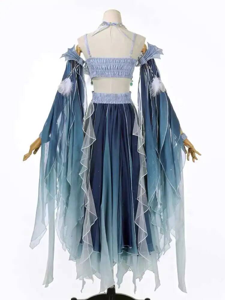 Exotic Blue Dress Heavy Embroi - огляд і ціна Embroidery Skirt