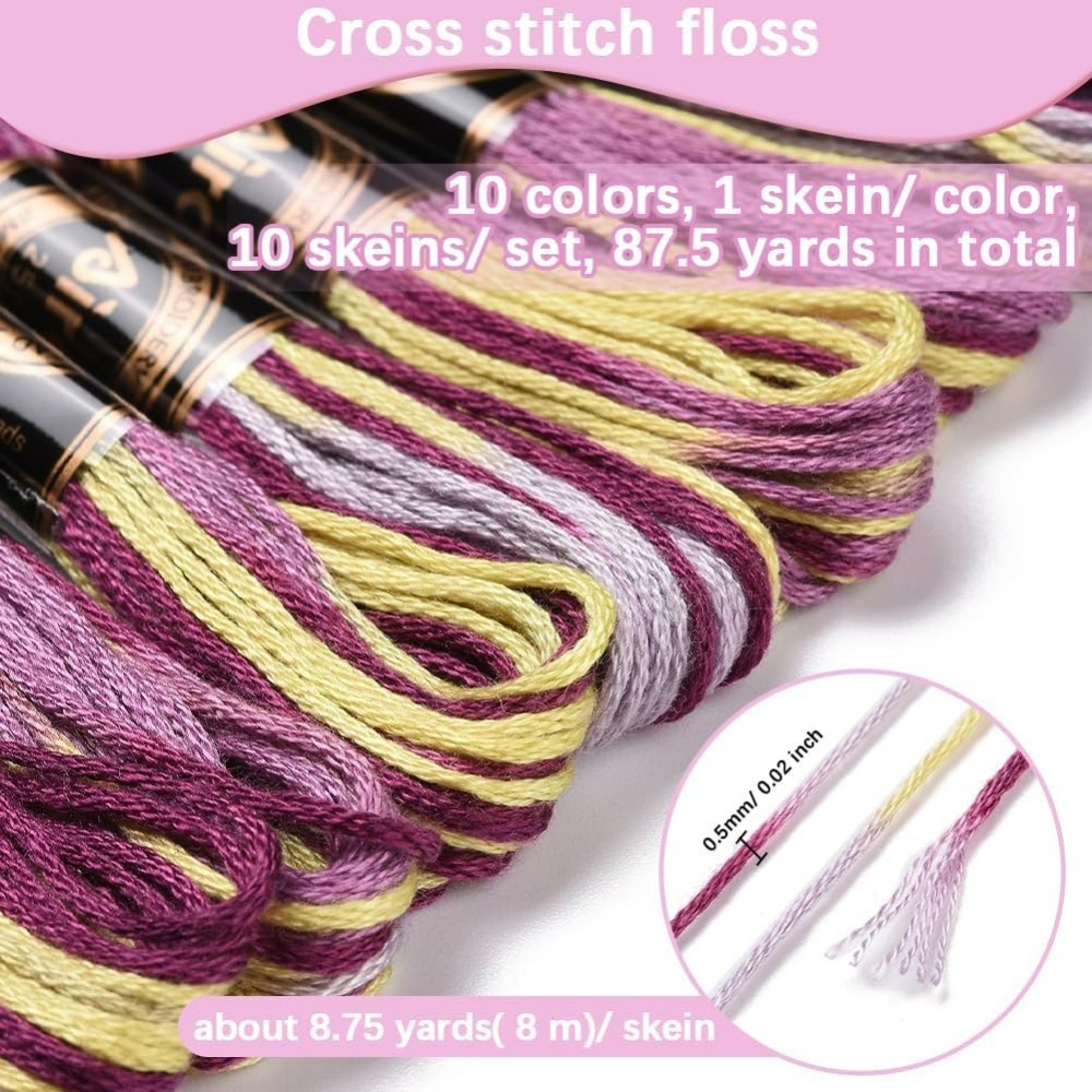 6 Strands Purple Variegated Em - огляд і ціна Embroidery Handicraft