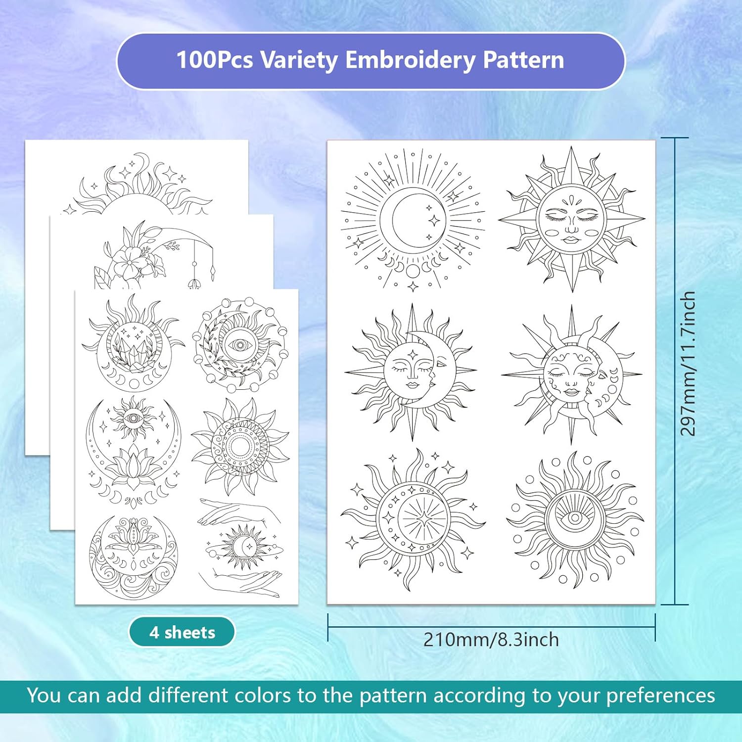 Sun Moon Pattern Water Soluble - огляд і ціна Embroidery Web