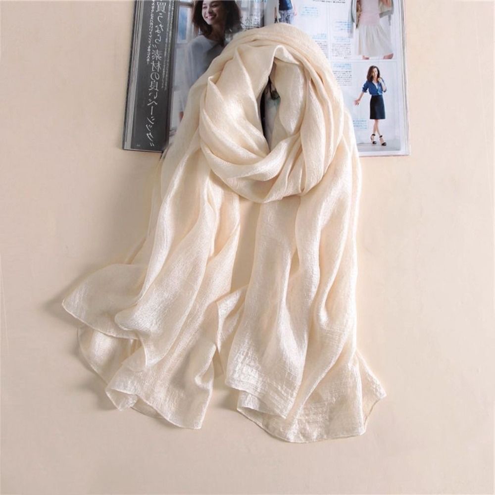 Linen Women Plain Scarf Fashio - огляд і ціна Linen Fabric Natural