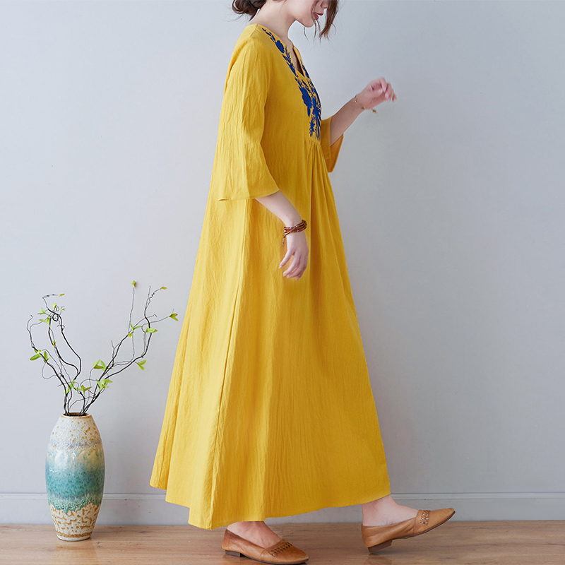 New Ethnic Style Loose Deep V- - огляд і ціна Embroidery Skirt