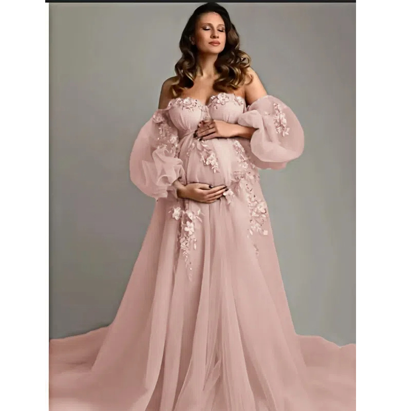 Hand-Finished Maternity Gown - - огляд і ціна Embroidery Jersey