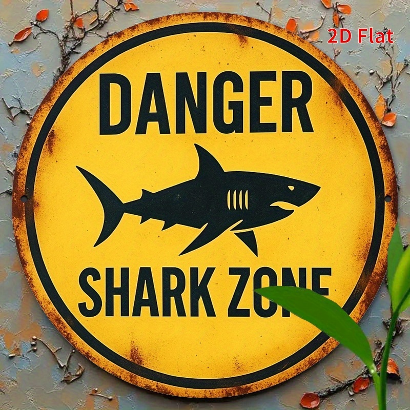 2D Metal Sign Shark Danger Zon - огляд і ціна Embroidery Writing