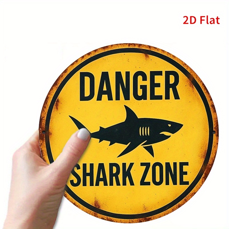 2D Metal Sign Shark Danger Zon - огляд і ціна Embroidery Writing