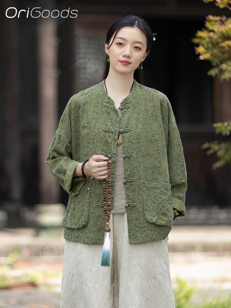 OriGoods JACQUARD Fabric Blous - огляд і ціна Linen Fabric Natural