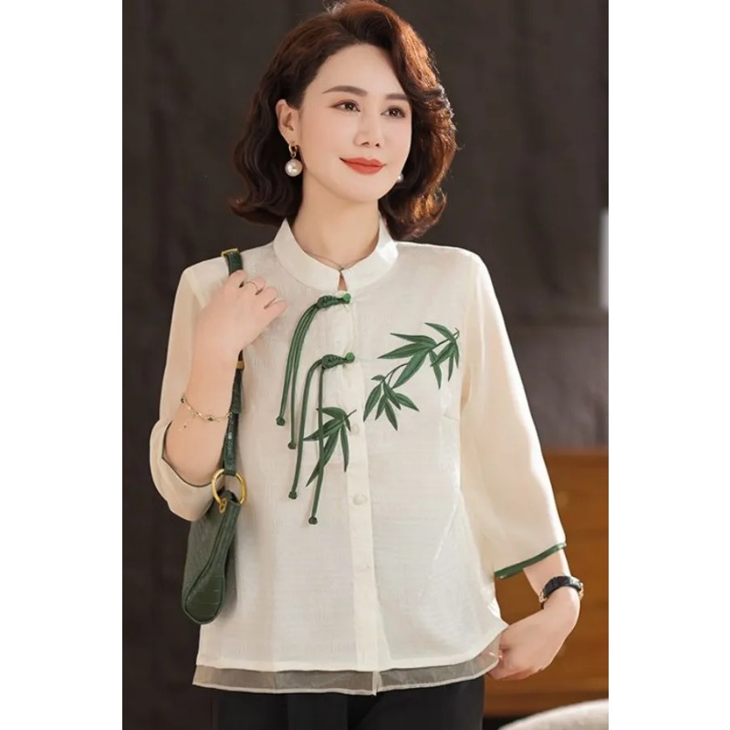Women's Cream White Chinese St - огляд і ціна Embroidery Cream