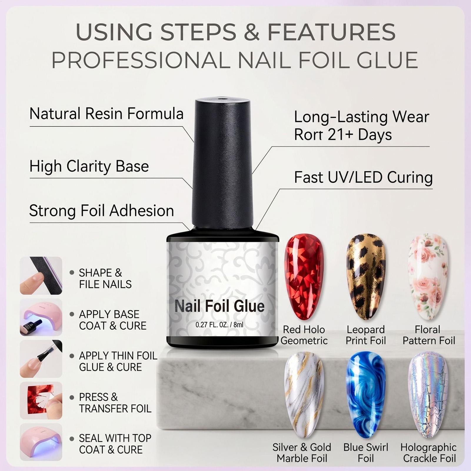Nail Foil Glue 8ml Transfer Fo - огляд і ціна Transfer Paper Carbon