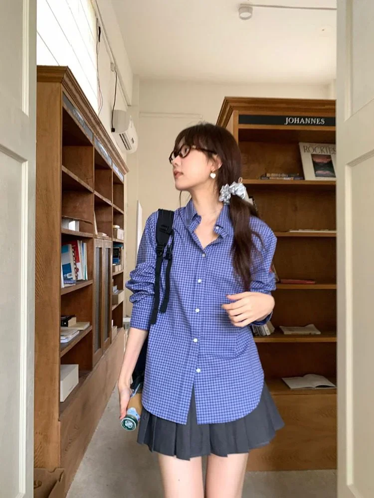 Vintage Blue Plaid Shirts for  - огляд і ціна Embroidery Jersey