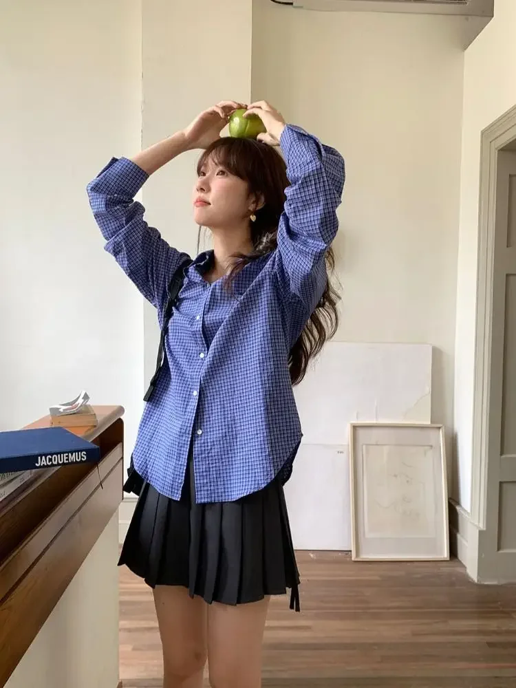 Vintage Blue Plaid Shirts for  - огляд і ціна Embroidery Jersey