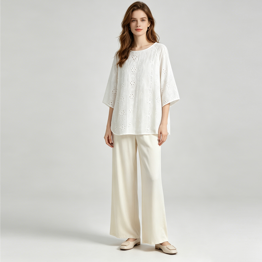 Plus Size White Hollow Embroid - огляд і ціна Embroidery Jersey