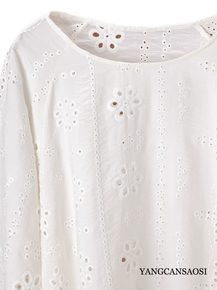 Plus Size White Hollow Embroid - огляд і ціна Embroidery Jersey