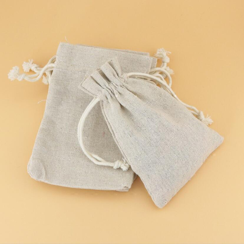 50PCS Linen Drawstring Bags Je - огляд і ціна Linen Fabric Natural
