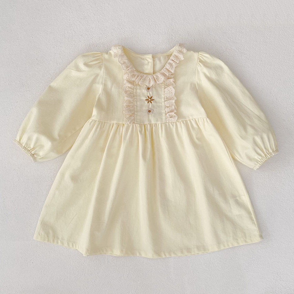 Yellow Sweet and Cute Casual L - огляд і ціна Embroidery Yellow Dress
