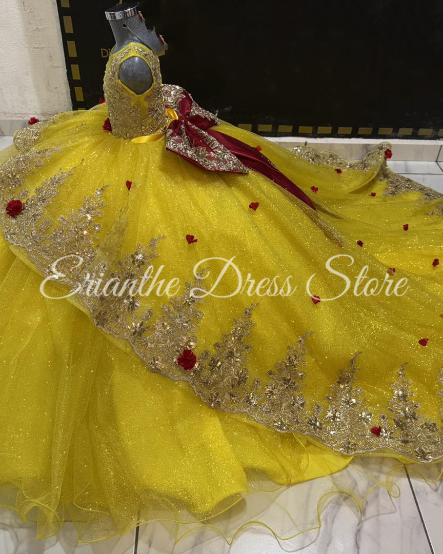 Yellow Flower Girl Dress For W - огляд і ціна Embroidery Yellow Dress